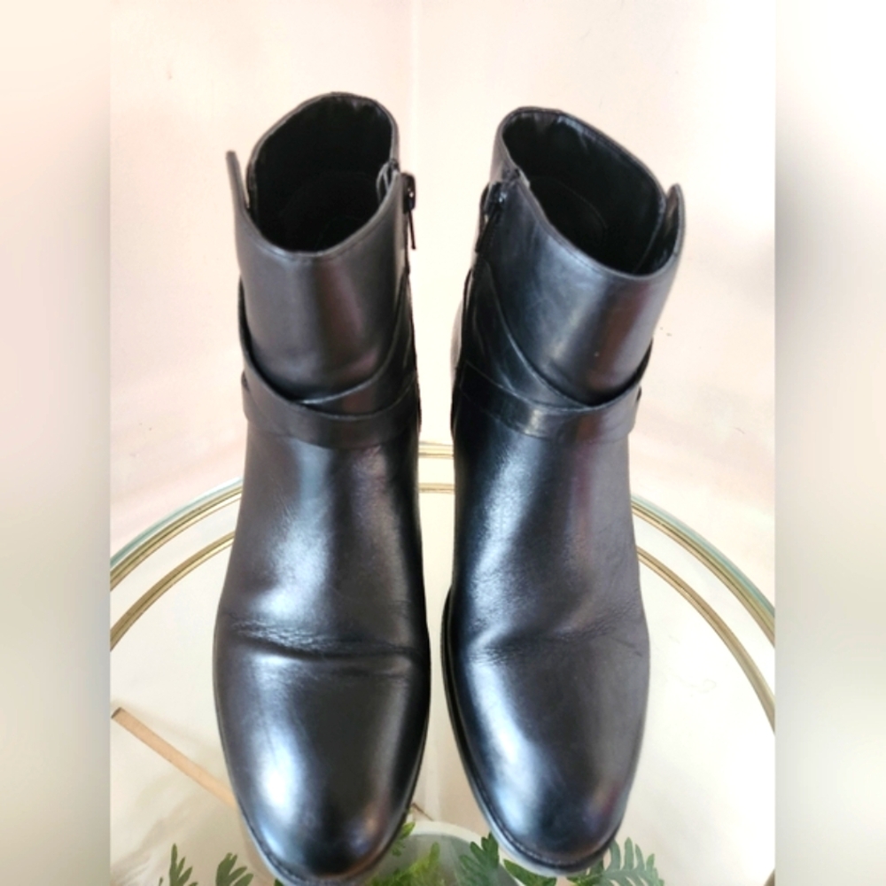 Lauren Ralph Lauren Black Leather Ankle Boots Womens Sz 8.5 VGUC